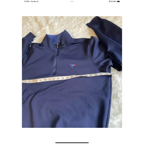 Fairway Green Tech F&G Pullover Mens M Navy Blue 1/4 Zip Golf Logo Long Sleeve - Picture 6 of 7